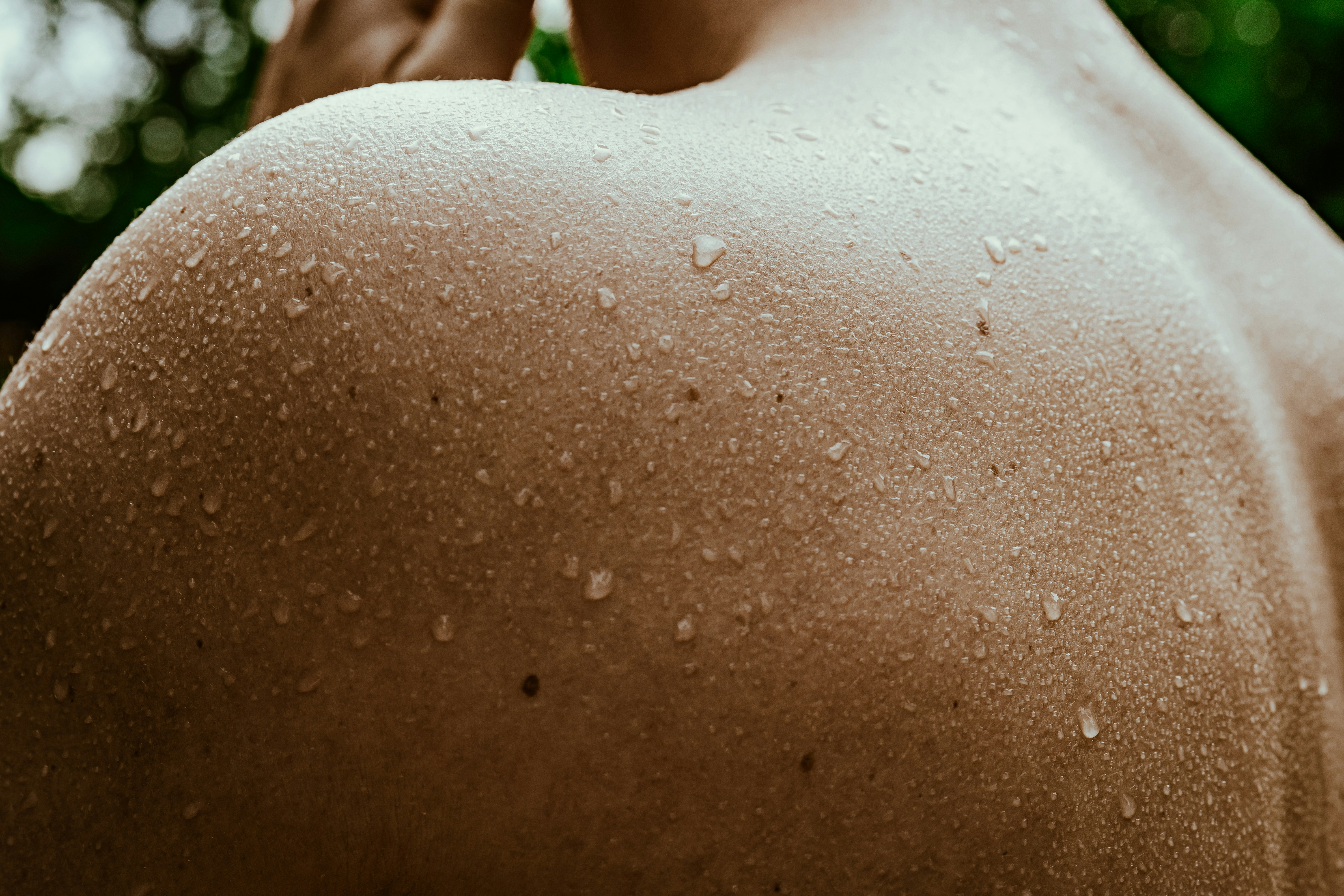 Close-up of skin with water droplets